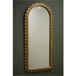  Brushed metal finish standard lamp (H134cm) and a gilt framed mirror (W45cm, H102cm) (2)  