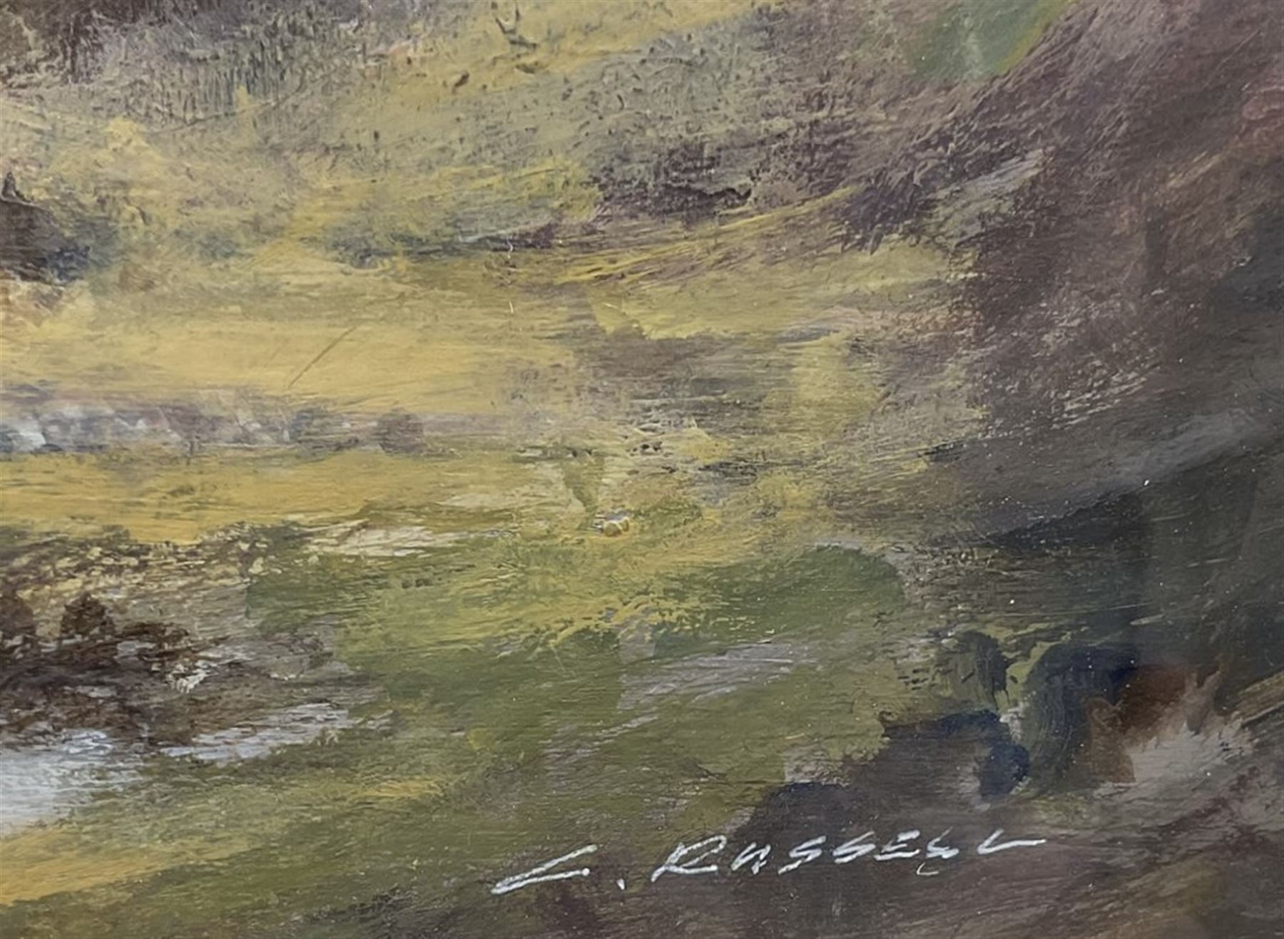 Colin Russell (Middlesbrough 1932-2009): Lake District Landscape, oil on board signed 24cm x 41cm