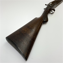 19th century W.R. Pape Newcastle-upon-Tyne 12-bore side-by-side double barrel hammer shotgun No.8648, barrels not in proof RFD ONLY