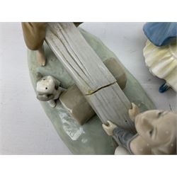 Royal Doulton Leading Lady HN2269 together with LLadro large figure group  seesaw no.4876