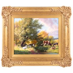 Daniel Van der Putten (Dutch 1949-): 'Crackpot in September - Swaledale Yorkshire', oil on panel signed, titled verso and with COA, 32cm x 38cm