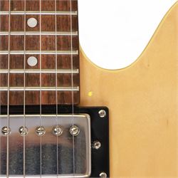 Epiphone DOT by Gibson semi-hollow electric guitar, serial no. S020510207 made in Korea circa 2002, laminated maple body in blonde finish, in Warwick Rockbag soft case, guitar L107cm