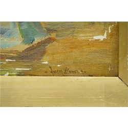 Owen Bowen (Staithes Group 1873-1967): Still Life of Tulips in a Vase, oil on board signed 35cm x 25