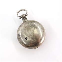  Silver pocket watch, key wound bull's eye glass by Daniel Gill Rye no 3282, verge fusee movement, case by John Martin Harding London 1833  