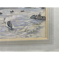 Walter Graham Scott-Brown (British 1887-1987): View Across the Thames, pastel signed in pencil 36cm x 54cm