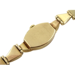 Tudor Rolex 9ct gold ladies bracelet wristwatch, manual wind Birmingham 1956, boxed