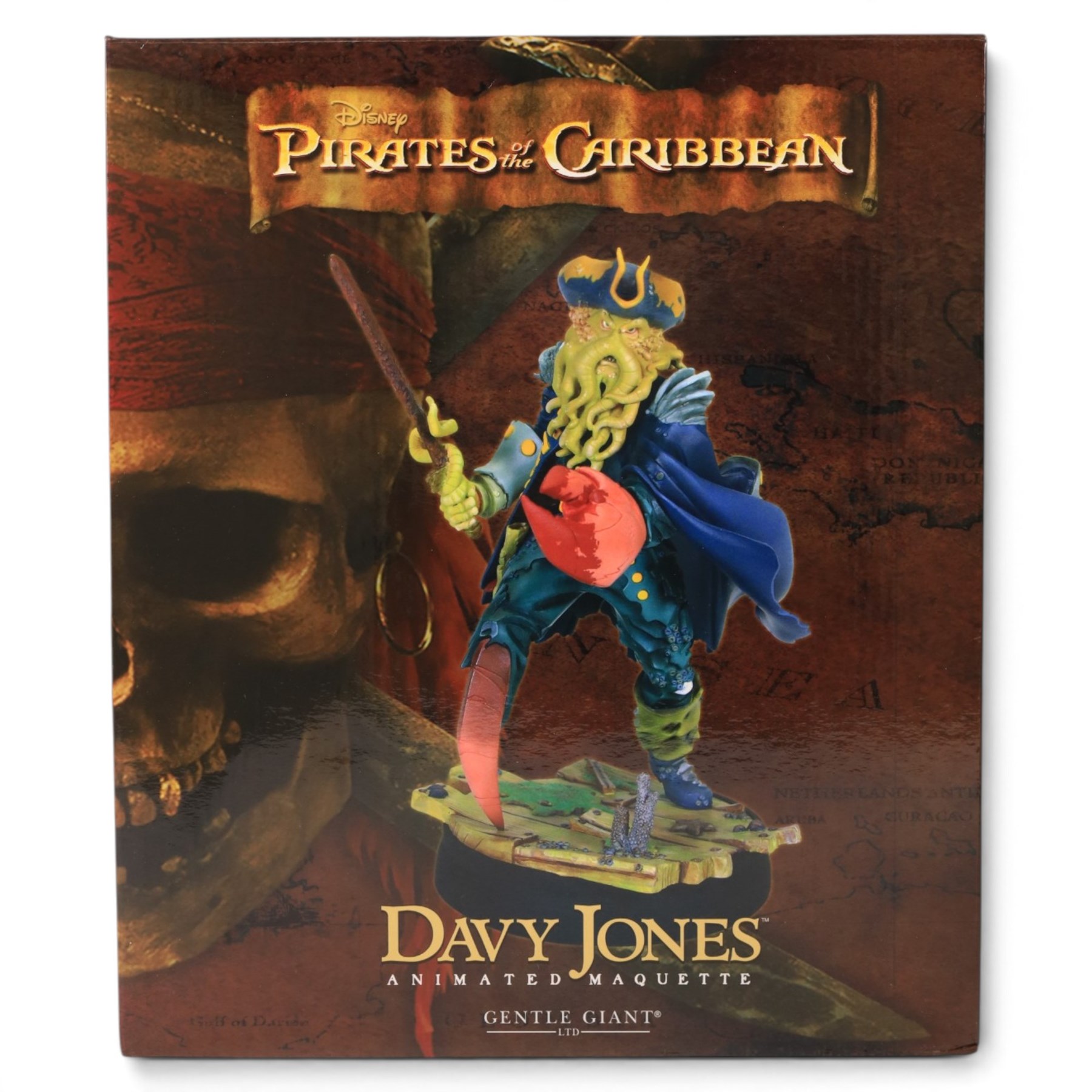 Three Pirates of the Caribbean statues, comprising a Neca limited edition Jack Sparrow Statue and two Gentle Giant limited edition animated maquettes - Elizabeth Swan and Davy Jones, all boxed