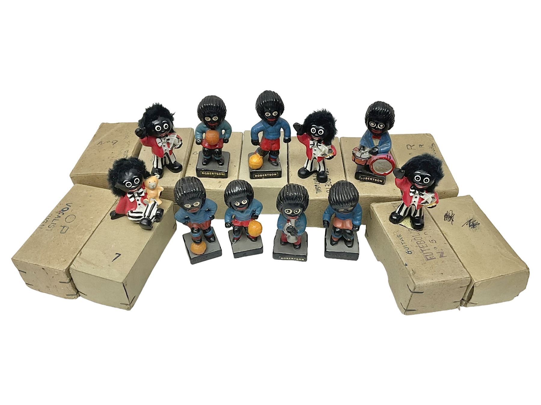 Collection of twenty two Robertson golly figures, H8cm