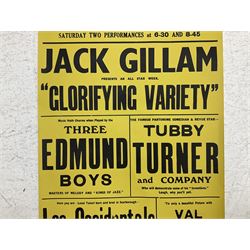 Grand Opera House Scarborough Poster November 4th 1935, black on a yellow ground, printed by E.T.W. Dennis & Sons Ltd, Printing House Square, Scarborough, unframed and rolled 125cm x 50cm