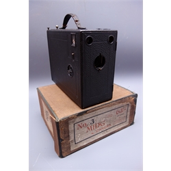  Midg No.3 box plate camera, with twelve plate frames and original box  