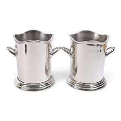 Pair white star line wine coolers, H24cm