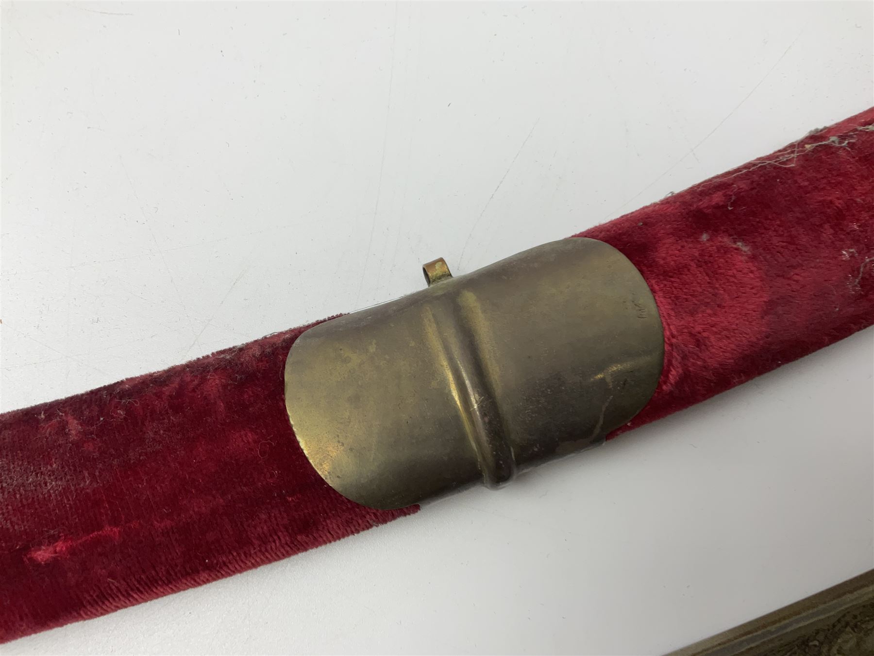 Late Victorian British Military gymnasium practice sword with 85.5cm fullered blunt pointed narrow straight blade, pierced bowl guard and chequered wooden grip L103cm overall; Leon Paul fencing foil with shaped grip and touche wiring; and two reproduction Indian tulwar swords with scabbards (4)