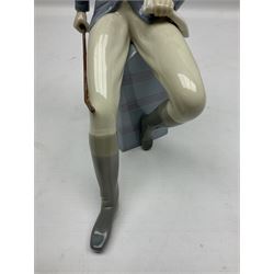 Lladro figure, Gentleman Equestrian, modelled as young man in riding dress sat with riding crop and gloves, sculpted by Francisco Catalá, with original box, no 5329, year issued 1985, year retired 1987, H26cm