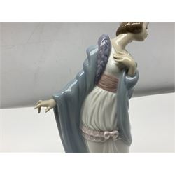 Three Lladro figures of ladies comprising 'The Flirt' model no 5789, 'Ingenue' model no 5487 and 'Carefree' model no 5790, all with boxes