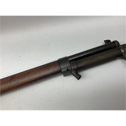 Early 20c Swedish 6.5mm bolt-action service rifle inscribed Carl Gustafs Stads Gevarsfaktori 1904; with 74cm barrel and original Model 1896 knife bayonet with scabbard No.149918 L149cm overall. Deactivated to early specification so requires re-deactivation to modern standards SECTION 1 RFD ONLY