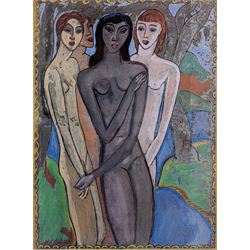 Edward Harris Wolfe (South African 1897-1982): 'Song of Songs', set of twelve limited edition lithographs on silvered paper each signed and numbered 228/250 in pencil, 36cm x 26cm, in matching frames (12)