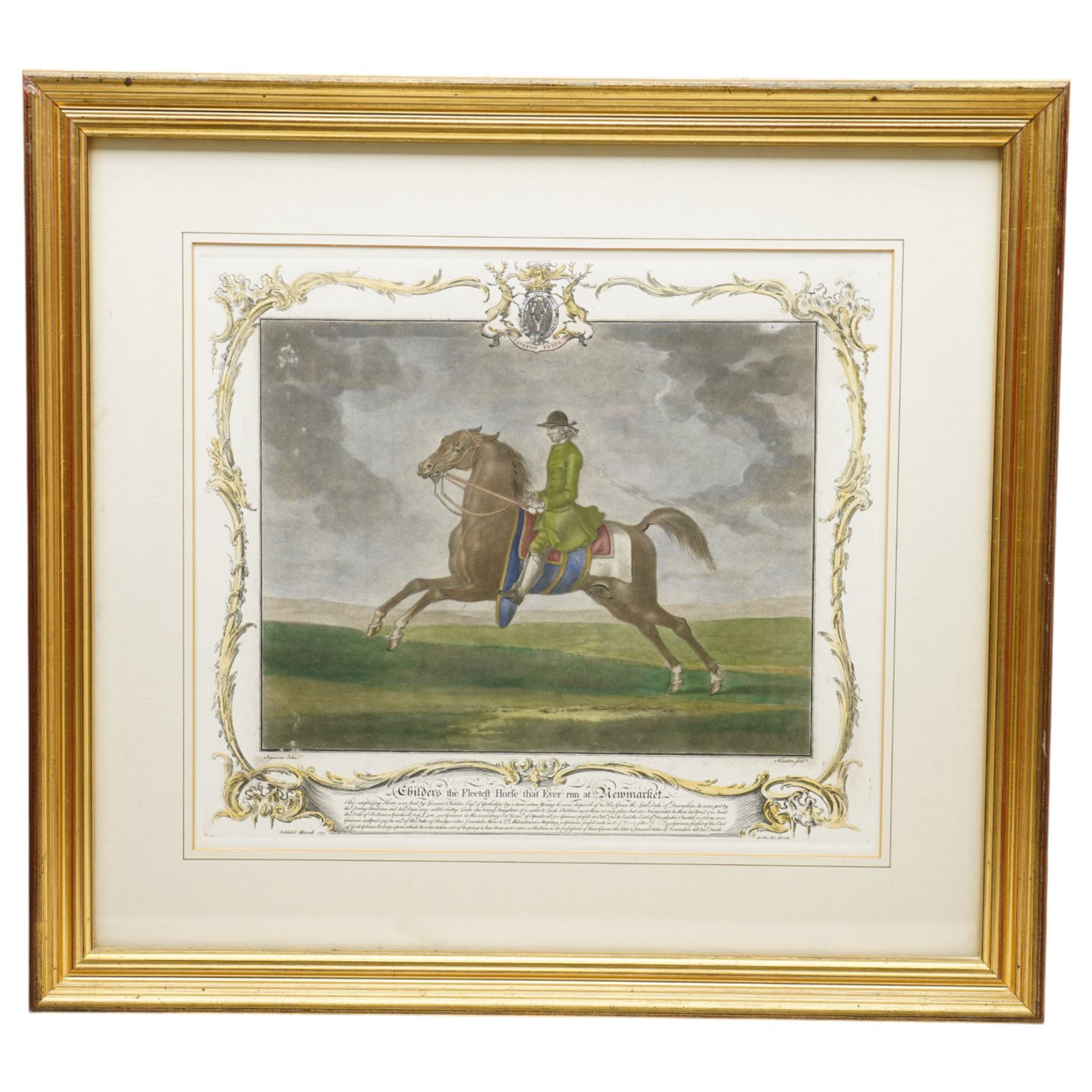 Richard Houston (British 1721-1775) after James Seymour (British 1702-1752): 'Portraiture of the Famous Horse Old Partner' and 'Childers the Fleetest Horse that Ever run and Newmarket', pair horse portraits from 'Celebrated Racehorses' 31cm x 35cm (2)