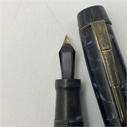 Seven marbleised fountain pens, to include Summit S125, Dickinson Croxley, Eversharp Kingswood, Valentine, etc, five with 14ct gold nibs  