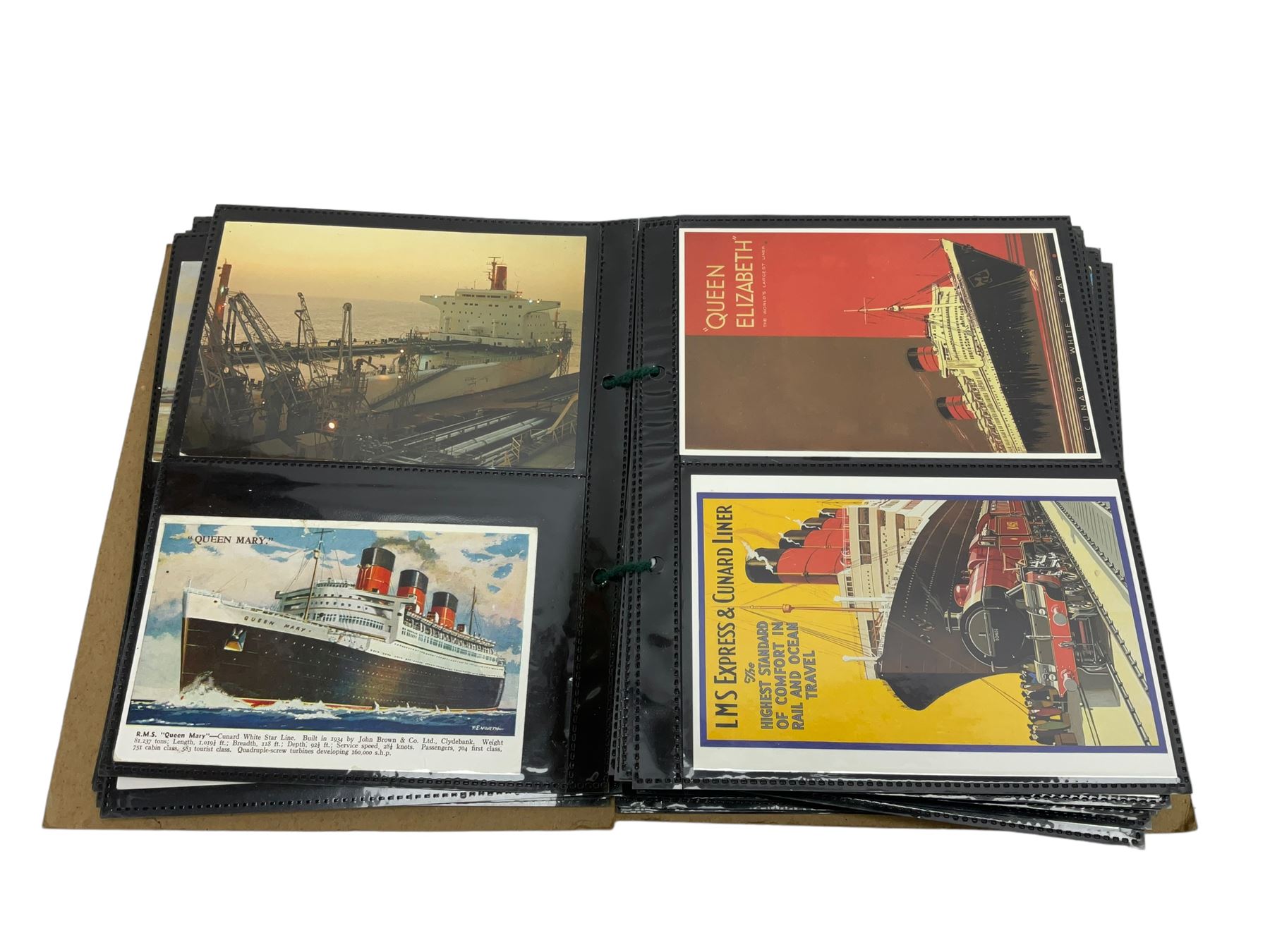 Album of Victorian and later Postcards, including WWII silk embroidered postcards, various ships, cartoons etc 