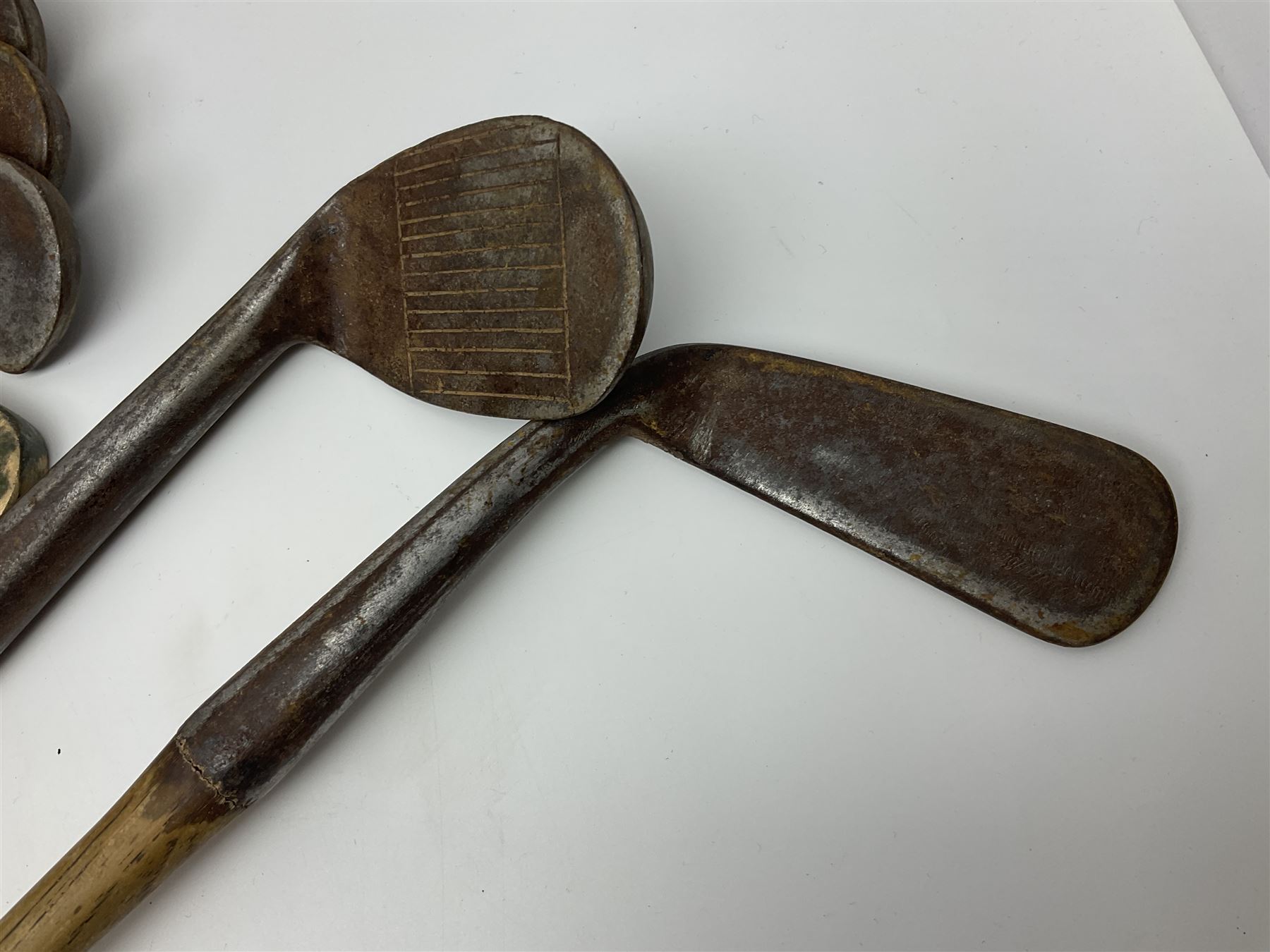 Collection of vintage wooden shaft golf clubs, including J & D Clark,  J Winton, etc (7)