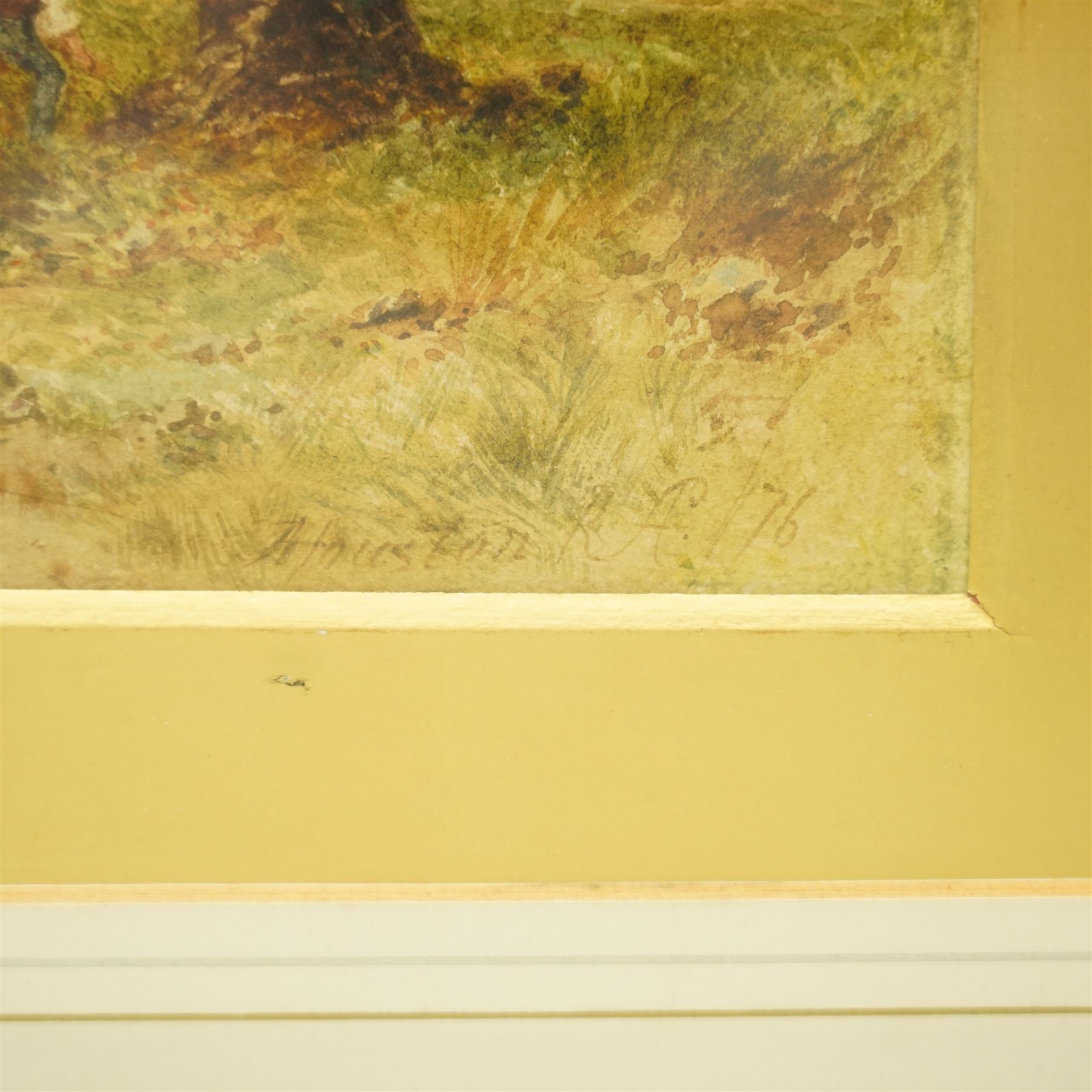 John Adam Houston (British 1812-1884): Haycart at Foot of the Mountains, watercolour signed and dated '76, 29cm x 45cm; Edwin Aaron Penley (British 1826-1893): The Watermill, watercolour signed and dated 1880, 25cm x 49cm (2)