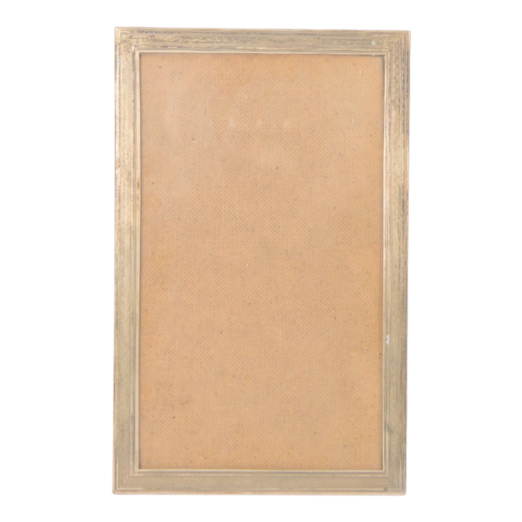 Mid 20th century silver mounted photograph frame, of rectangular form with engine turned decoration, with wooden easel support verso, hallmarked Charles Edwin Turner, Birmingham 1945, H28cm