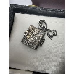 Vintage Christian Dior compact in original box, silver 'Past Mayor' medallion on ribbon by Walker & Hall boxed, Silver Bible pendant on bow brooch hallmarked, stamped 9ct gold cameo and a collection of vintage and later costume jewellery