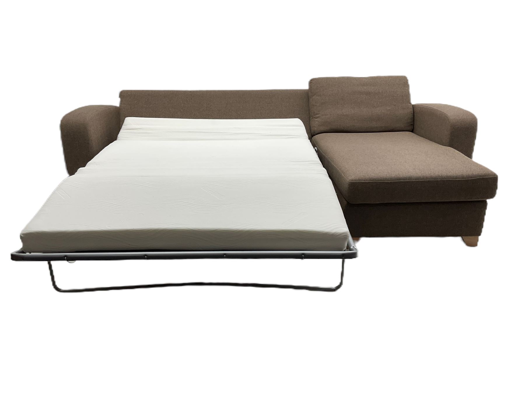 Lydia Deluxe - right-hand corner sofa bed, upholstered in mocha fabric