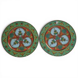 Rosenthal Versace pair of Le Voyage de Marco Polo plates, both boxed, D31cm