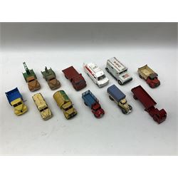 Dinky - twelve unboxed and playworn/repainted die-cast commercial vehicles including Hindle Smart Helecs, two Bedford tipper trucks, Dodge tipper truck, two Commer breakdown trucks, Brinks Armoured Car, Bedford Refuse wagon etc (12)