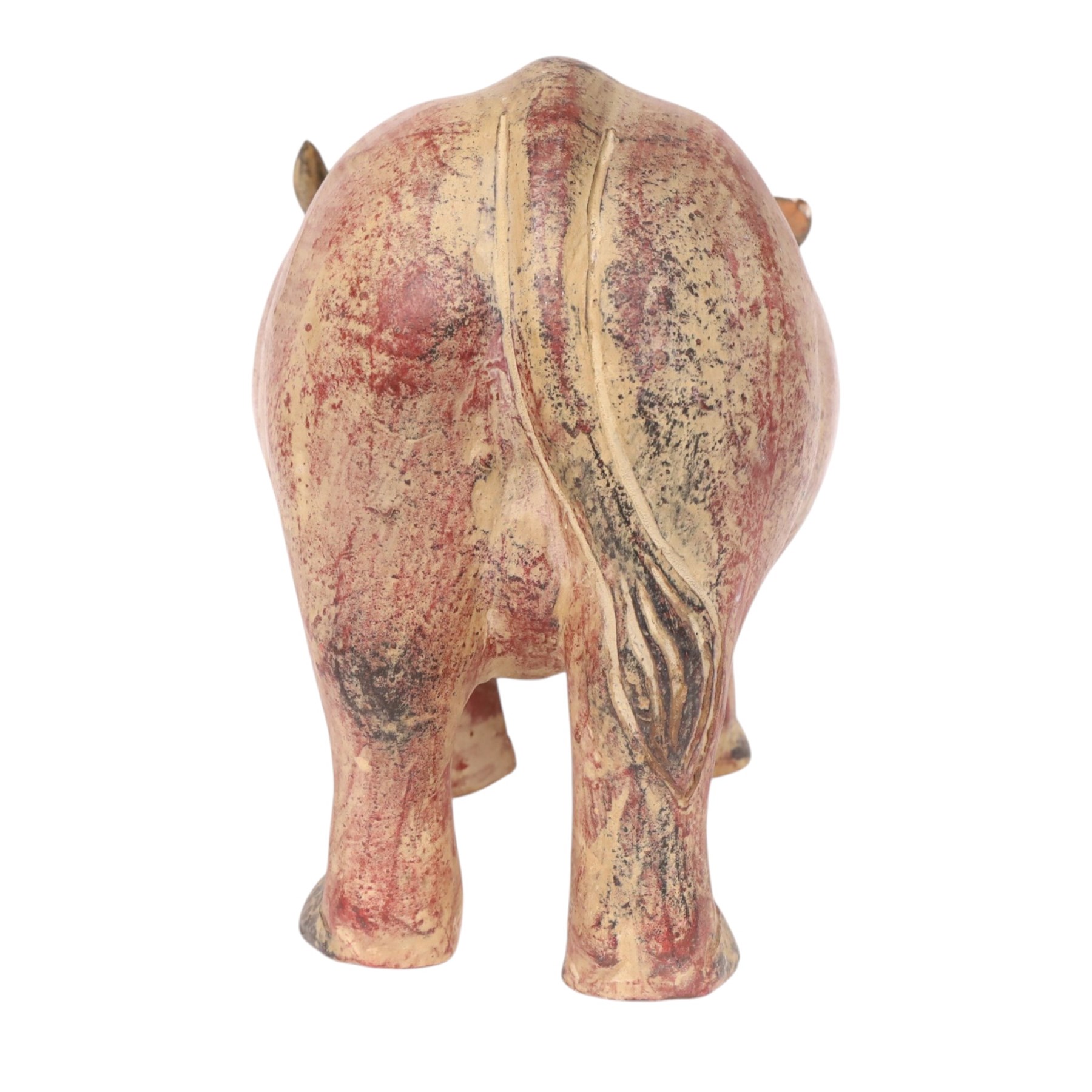 Terracotta figure of a water buffalo, H27cm