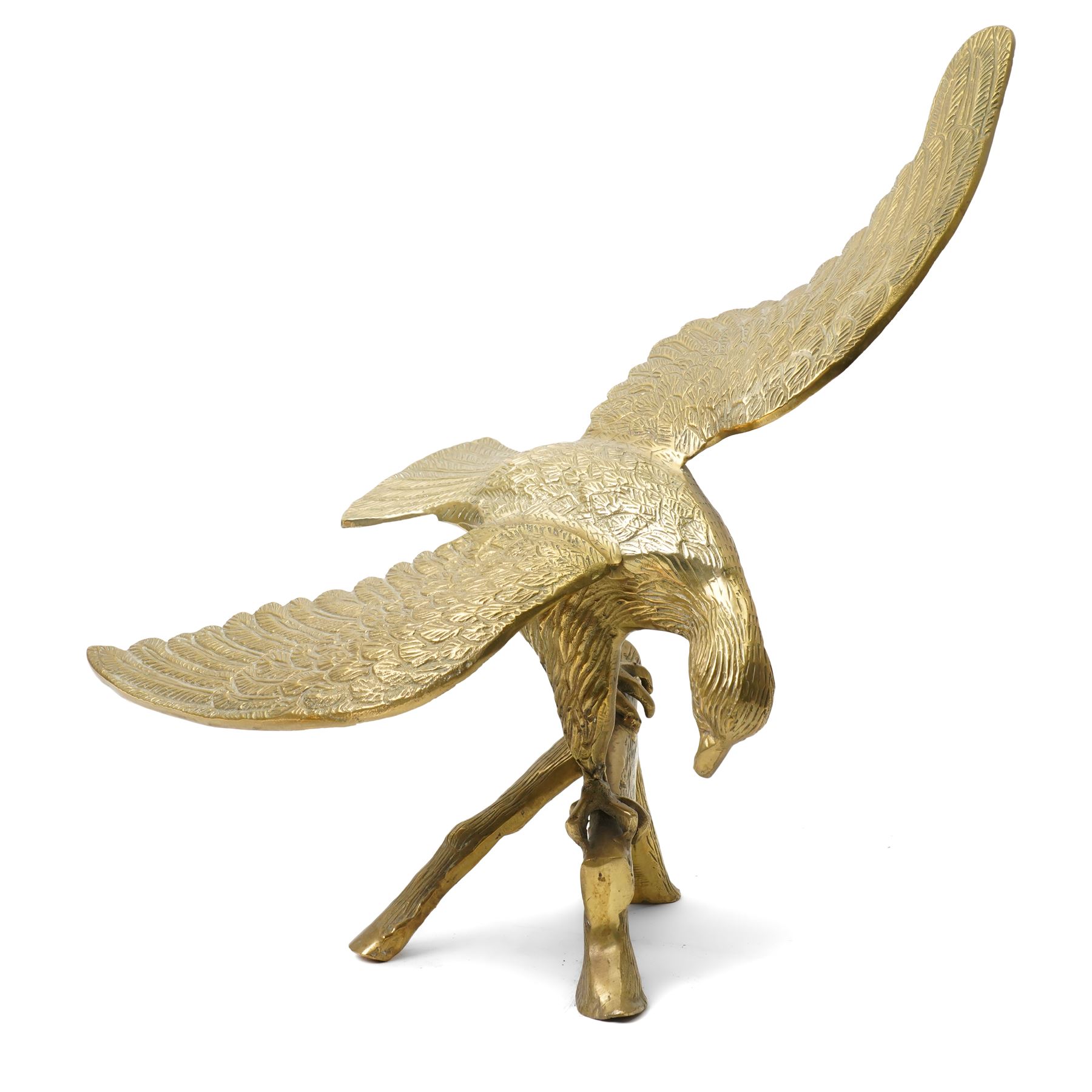 Brass George & the dragon group W36cm and a brass eagle H46cm