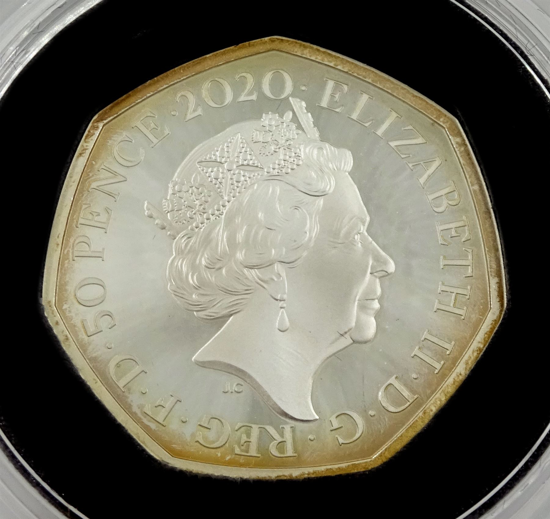 The Royal Mint 2020 'Withdrawal from the European Union' United Kingdom silver proof fifty pence coin, cased with certificate