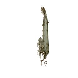 Mid to late 20th century Venetian style glass girandole or mirror, shaped frame and decorated with glass droplets, triple branch electroliers 