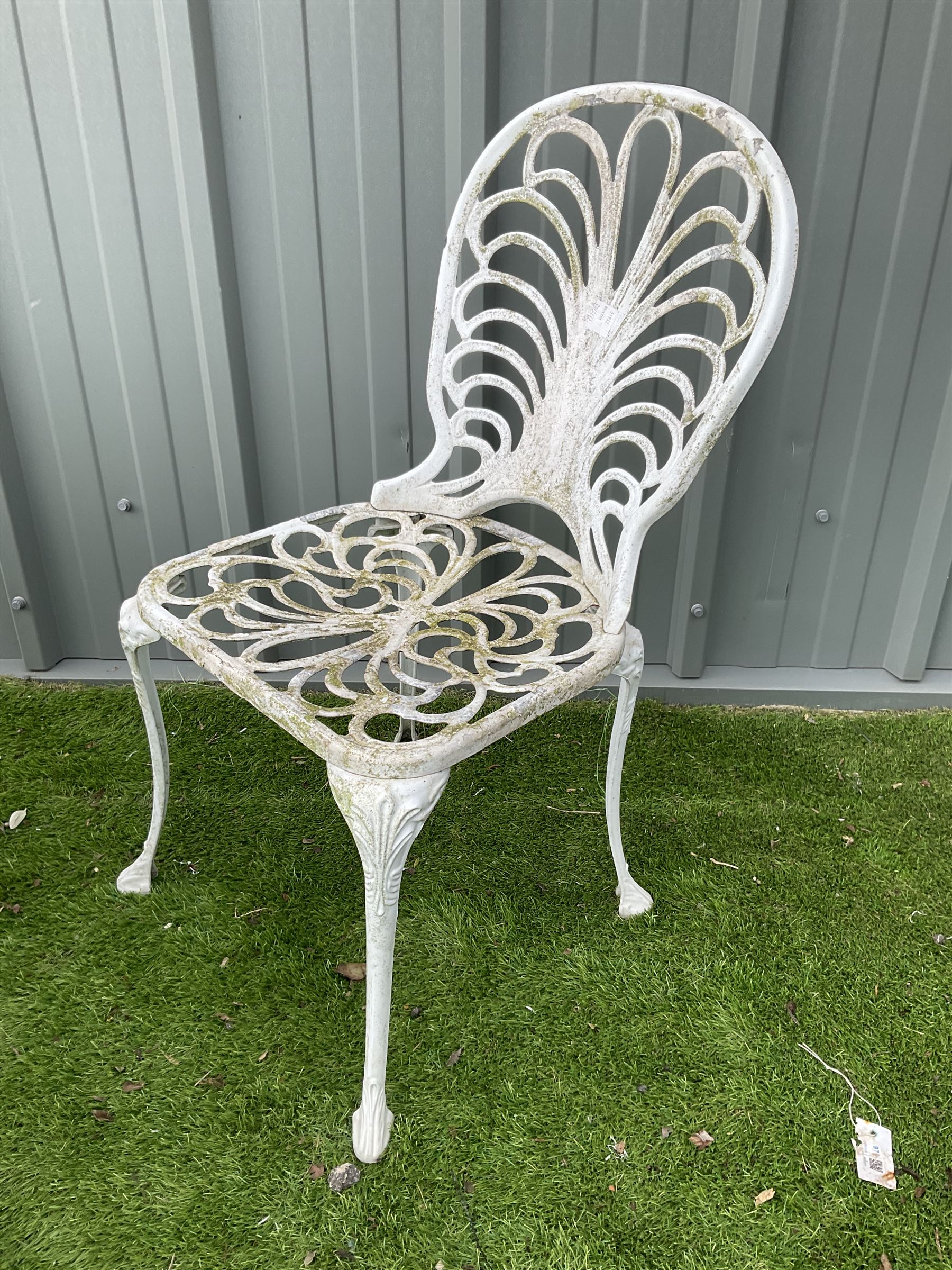 Cast aluminium circular garden table and four chairs - THIS LOT IS TO BE COLLECTED BY APPOINTMENT FROM DUGGLEBY STORAGE, GREAT HILL, EASTFIELD, SCARBOROUGH, YO11 3TX