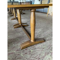 Three rectangular walnut finish dining tables- LOT SUBJECT TO VAT ON THE HAMMER PRICE - To be collected by appointment from The Ambassador Hotel, 36-38 Esplanade, Scarborough YO11 2AY. ALL GOODS MUST BE REMOVED BY WEDNESDAY 15TH JUNE.