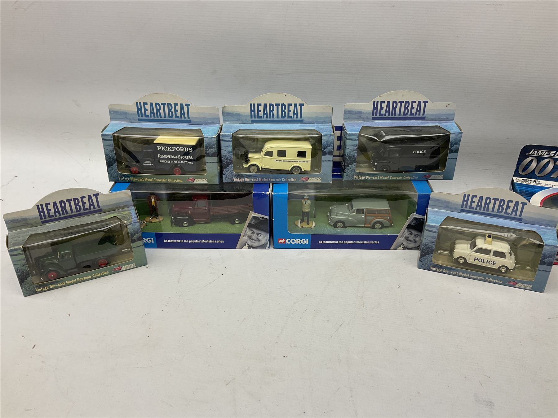 Collection of boxed die-cast model cars, to include Corgi Classics Thunderbirds 'Fab 1', with Lady Penelope and Parker figures, Corgi James Bond Octopussy and Thunderball, Heartbeat vehicles by Lledo and Corgi, Minichamps etc