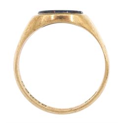 9ct gold bloodstone signet ring, London 1962