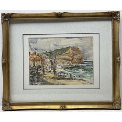 Rowland Henry Hill (Staithes Group 1873-1952): Cowbar Nab from Seaton Garth - Staithes, watercolour signed and dated 1943, 24cm x 33cm