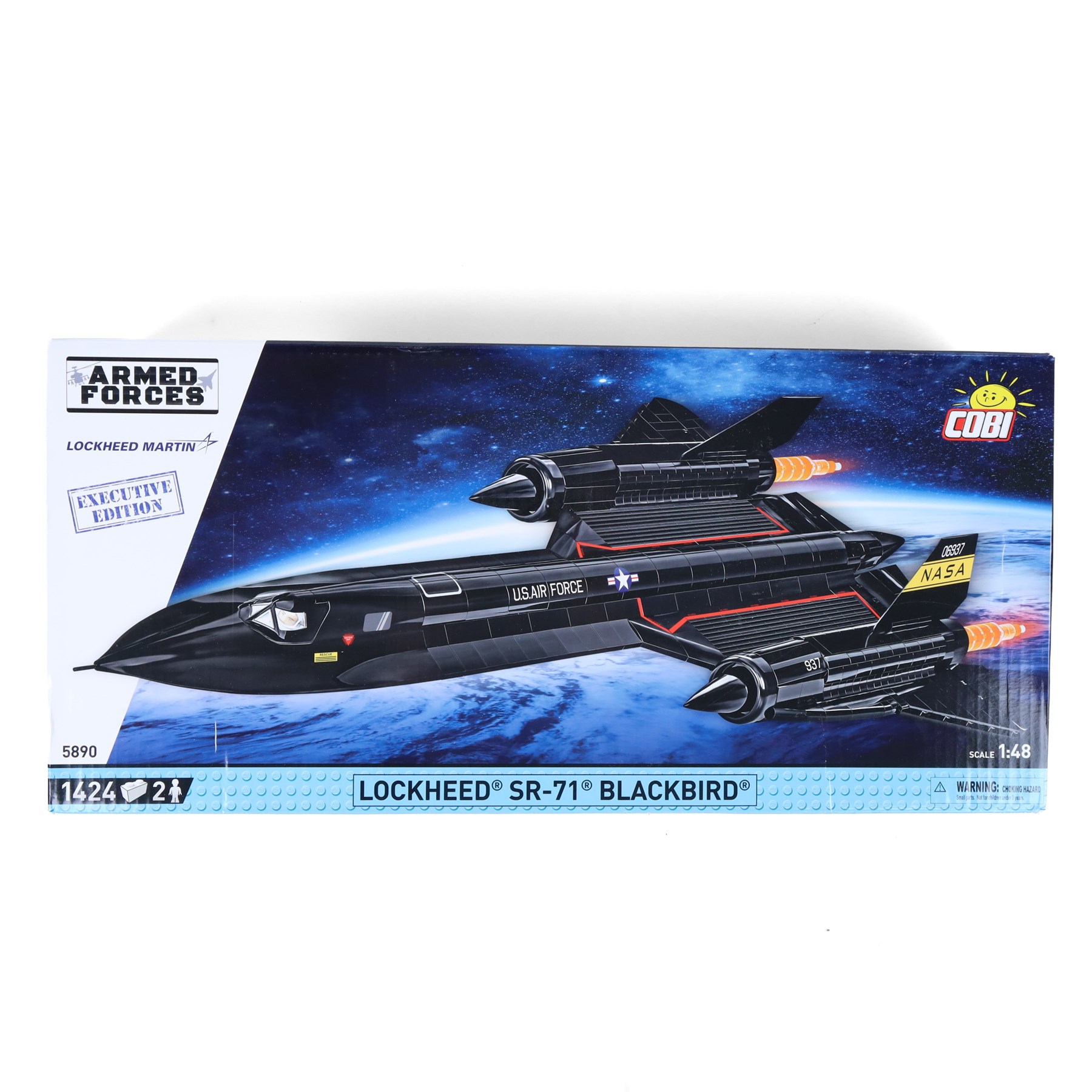 Two Cobi Bricks 1:48 scale Armed Forces model aircraft sets, comprising limited edition no. 5902 Lockheed F-117 Nighthawk and executive edition no. 5890 Lockheed SR-71 Blackbird, both in sealed boxes