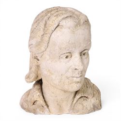 Modern plaster bust, modelled as a woman, H32cm 