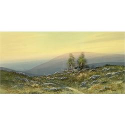 Herbert Tomlinson (British 1845-1931): Clent Hills Worcestershire, pair gouaches signed and dated 1908, 27cm x 53cm