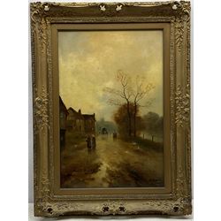 James Walter Gozzard (British 1888-1950): Autumnal Evening Street scenes, pair oils on canvas signed 60cm x 40cm (2)