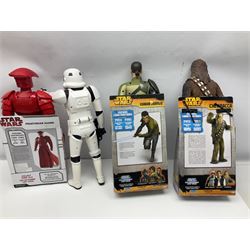 Star Wars - seven Jakks Pacific Big-Figs comprising Praetorian Guard, Chewbacca, Finn, C-3PO, First Order Snowtrooper, Ezra Bridger and Kanan Jarras; all boxed with factory fixings; and another unboxed Stormtrooper (8)