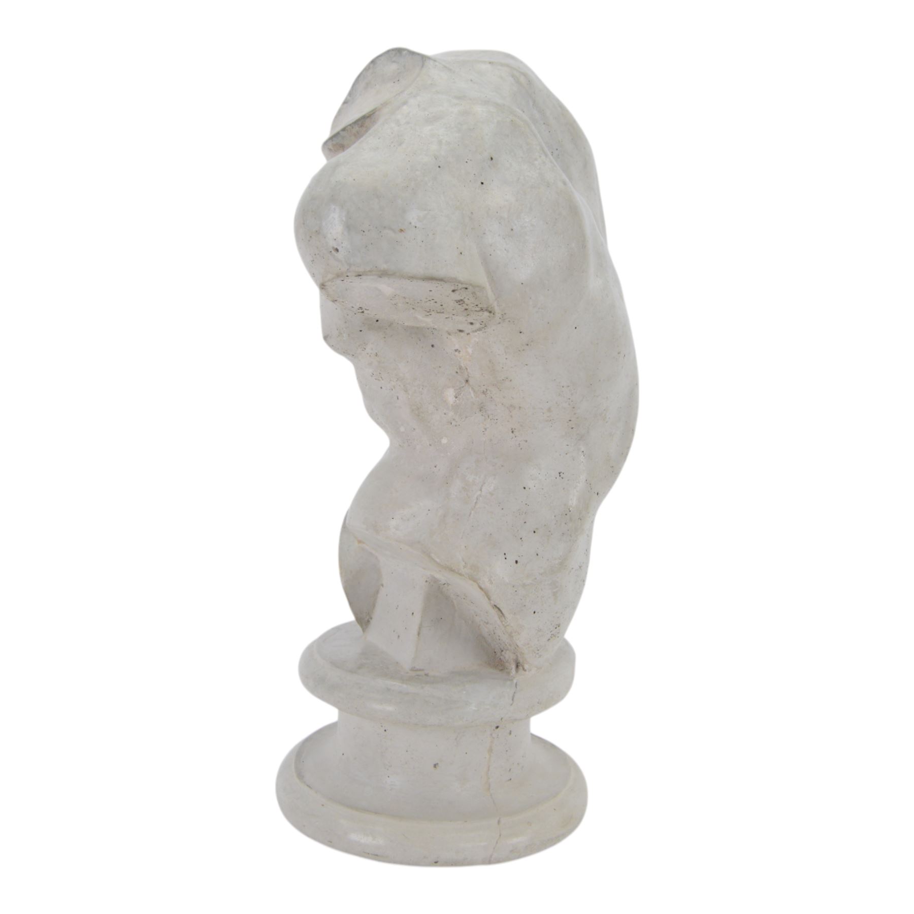 Grand Tour style composite model of a male torso, upon a socle base, with indistinct signature verso, H40,5cm