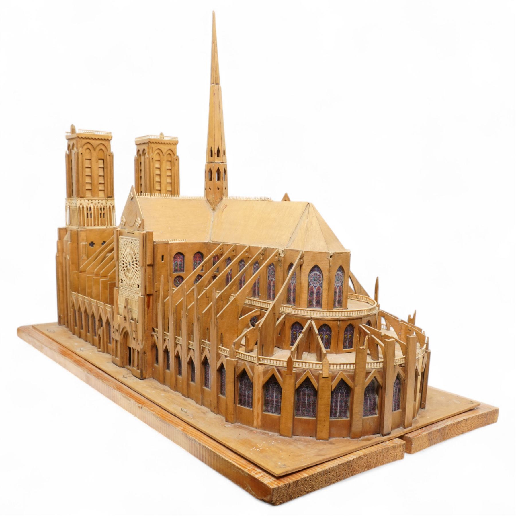 Scale built model of Notre dame cathedral 65cm x 89cm