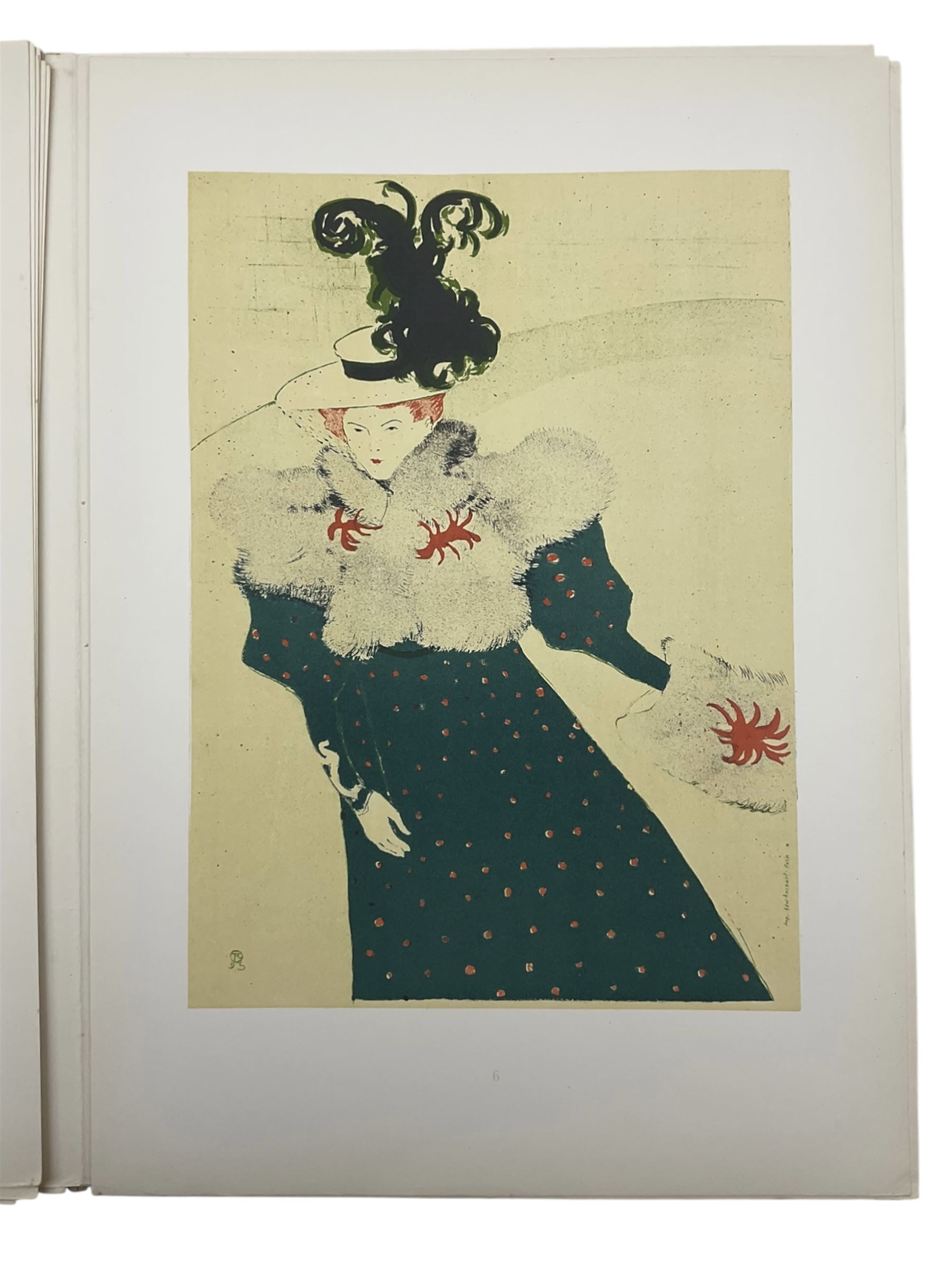 Rotzler, Willy - 'Affiches de Henri de Toulouse-Lautrec - Dix reproductions en couleurs', book containing ten colour Toulouse-Lautrec lithographs, pub. 1946 by Bale, unbound with loose plates, plates max 33cm x 24cm