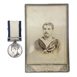 Victoria Naval General Service medal dated 1848 with Syria clasp awarded to Thomas Atwell; with ribbon and cabinet photograph of Atwell taken at the Yee Chun Studios, 50 Queens Road, Hongkong