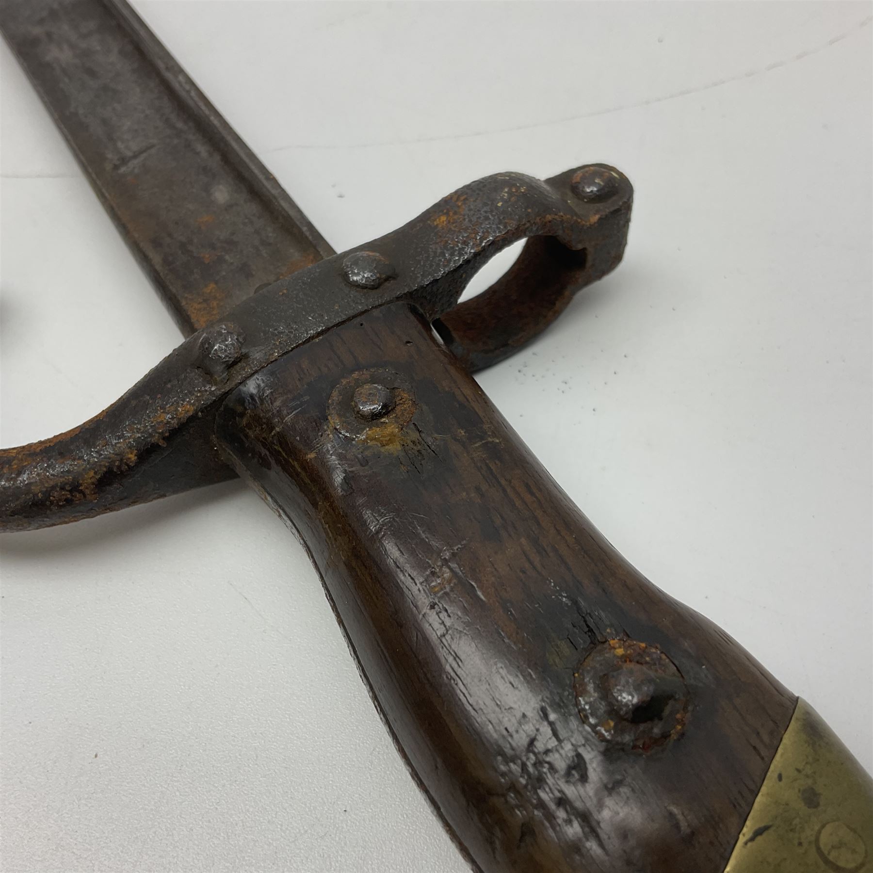Two 19th century French model 1874 epee bayonets, each with 52cm steel blade, and armoury dates for 1880 and 1881 L64cm overall (2)