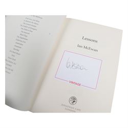 Ian McEwan signed first edition books, comprising Waterstones Edition On Chisel Beach, Solar, Atonement, Amsterdam, Saturday and Lessons